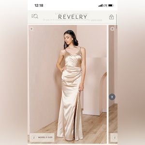 Size 12 Satin gold champagne bridesmaid dress